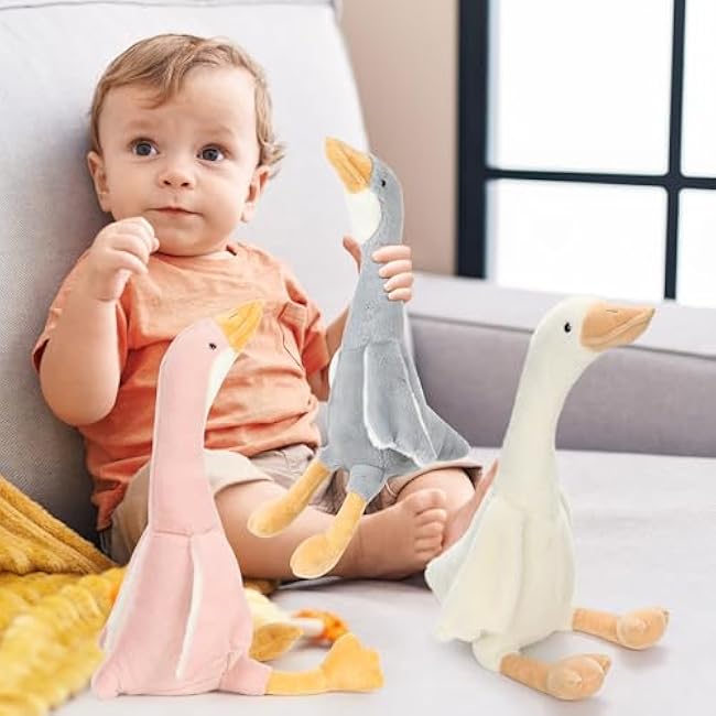 3pcs Goose Stuffed Animal Accessories - 15.7 Swan Stuffed Animal, Soft Smooth Goose Plush Toys, Cute Duck Stuffed Animal Toy, Goose Pillow Plush for Kids Boys Girls Sleeping Room Party Favors Gifts
