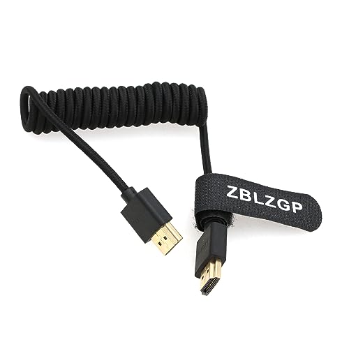 Cable HDMI 2.1 en espiral tipo A para monitorizar cámaras de cine en set