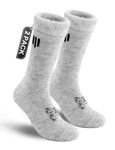 Juclise Alpaca Boot Socks for Men and Women, Moisture Wicking,