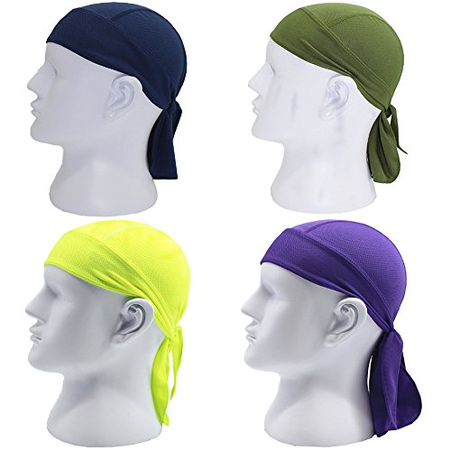 4Pack Sweat Wicking Beanie Cap Adjustable Hat Chemo Cap Skull Cap Head Wrap