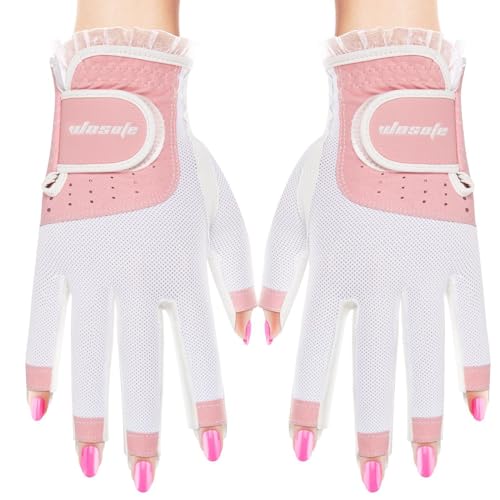 Gants de golf pour femmes sans doigts finissez-en avec les mains moites grâce aux mitaines rose L