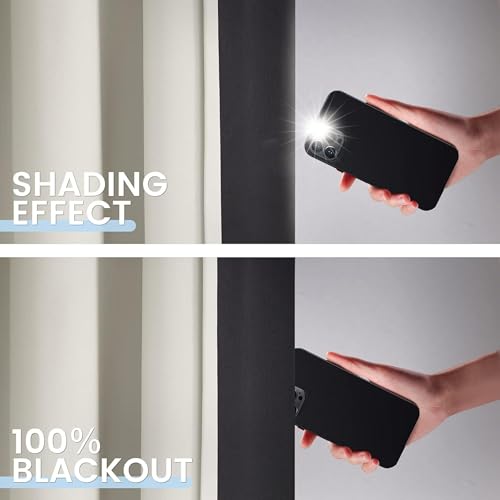 Image of Galaxy Home Decor Premium True Blackout Curtains for Window 5 Feet Long 100% Light Block | Thermal & Noise Insulation | Black Back Coating | Pack of 2 | Beige