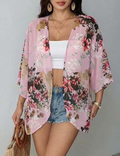 Image of Chunoy Women Summer Beach Wear Cover Up Chiffon Kimono Cardigan Open Front Blouse Top