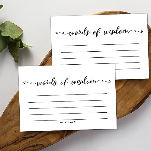 50 Words of Wisdom Advice Cards, Advice and Wishes Cards-Marriage or Wedding Advice Cards-Well Wishes for Bridal or Baby Shower Party Games, 4\"x6\" Cards - Thumbnail 6