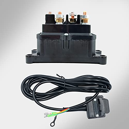 12V Winch Solenoid Relay Contactor, Warn Winch Rocker Thumb Switch Kit With 6 Protecting Caps For Atv Utv Replace Part# 63070 2875714 62135 #TOP1