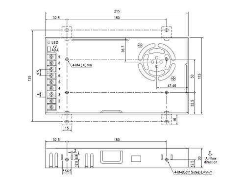 ledbox Fuente de alimentación 24V/350W/14.6A Mean Well LRS-350-24