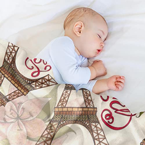 Couverture microfibre anti-froid plaid Tour Eiffel doux et lavable