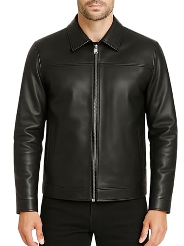 Mens Leather Jacket Classic Vintage Style Soft Lambskin Real Leather Jacket Men