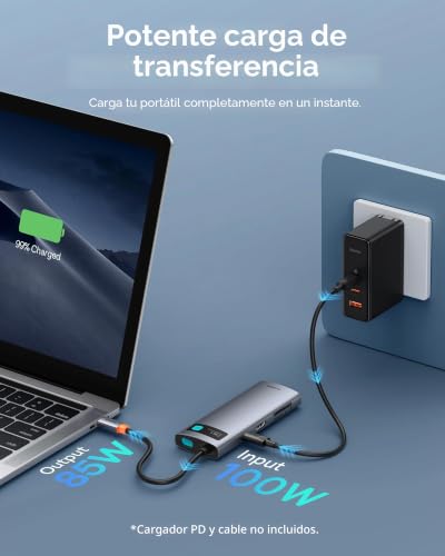 Base USB C con lector de tarjetas SD y HDMI 4K compatible con Rog Ally 7