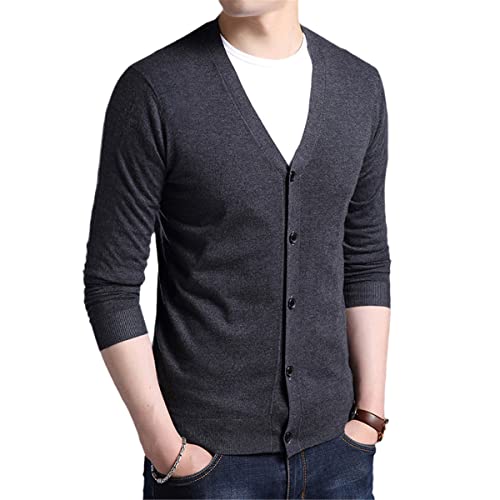 Pull laine homme tricot fin gris foncé M la douceur d'une matière noble pour habiller l'automne
