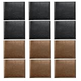 VZZNN 12 PCS Leather Bifold Wallets for Men,Men’s Wallet Bulk for DIY Engraving,With Money Clip,Card Holder(6 Black & 6 Khaki)