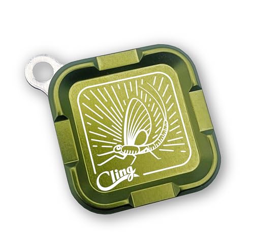 Cling Fishing Products Mag Grab® Mini – Compact Magnetic Fly Holder/Fly Patch & Organizer for Fly Fishing Vest, hat, Waders and Fishing Packs (Rising Dun, Deep Green)