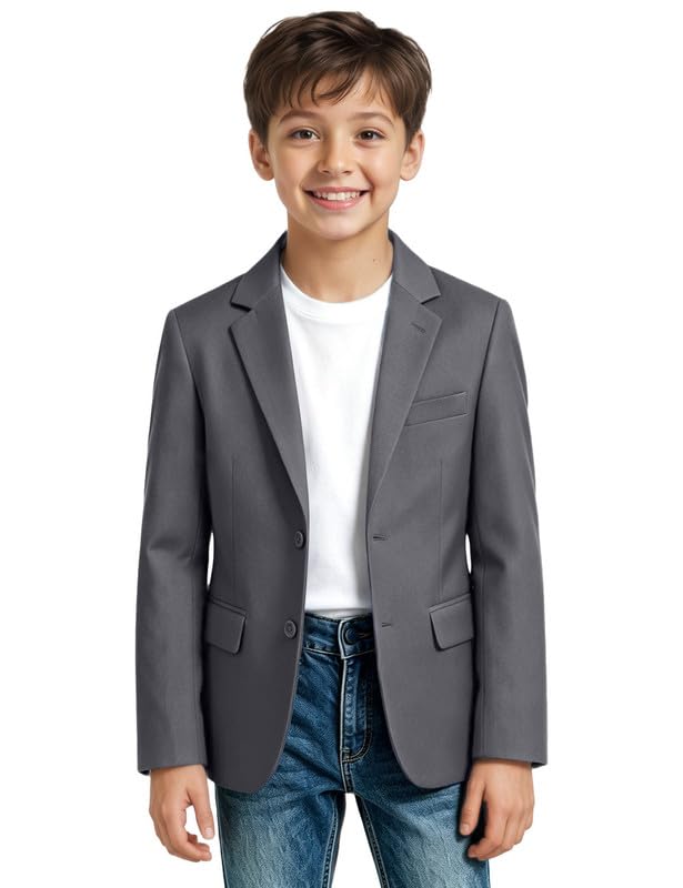 Image of Visaccy Boys Suit Jacket Toddler Formal Blazer Slim Fit Sport Coat for Kids