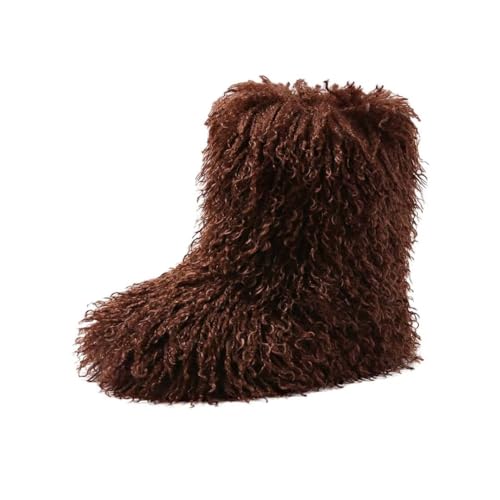 Bottes de neige femme doublure fourrure mi-mollet marron JOEupin 38 EU