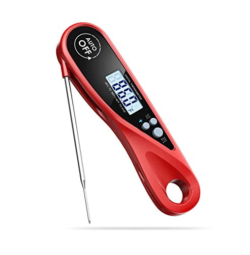 Meat Thermometer Digital – Belijean Fast Instant Read Food Thermometer for Cooking, Candy Making, and Outside Grill, Waterproof & Foldable Kitchen Thermometer with Backlight & Magnet