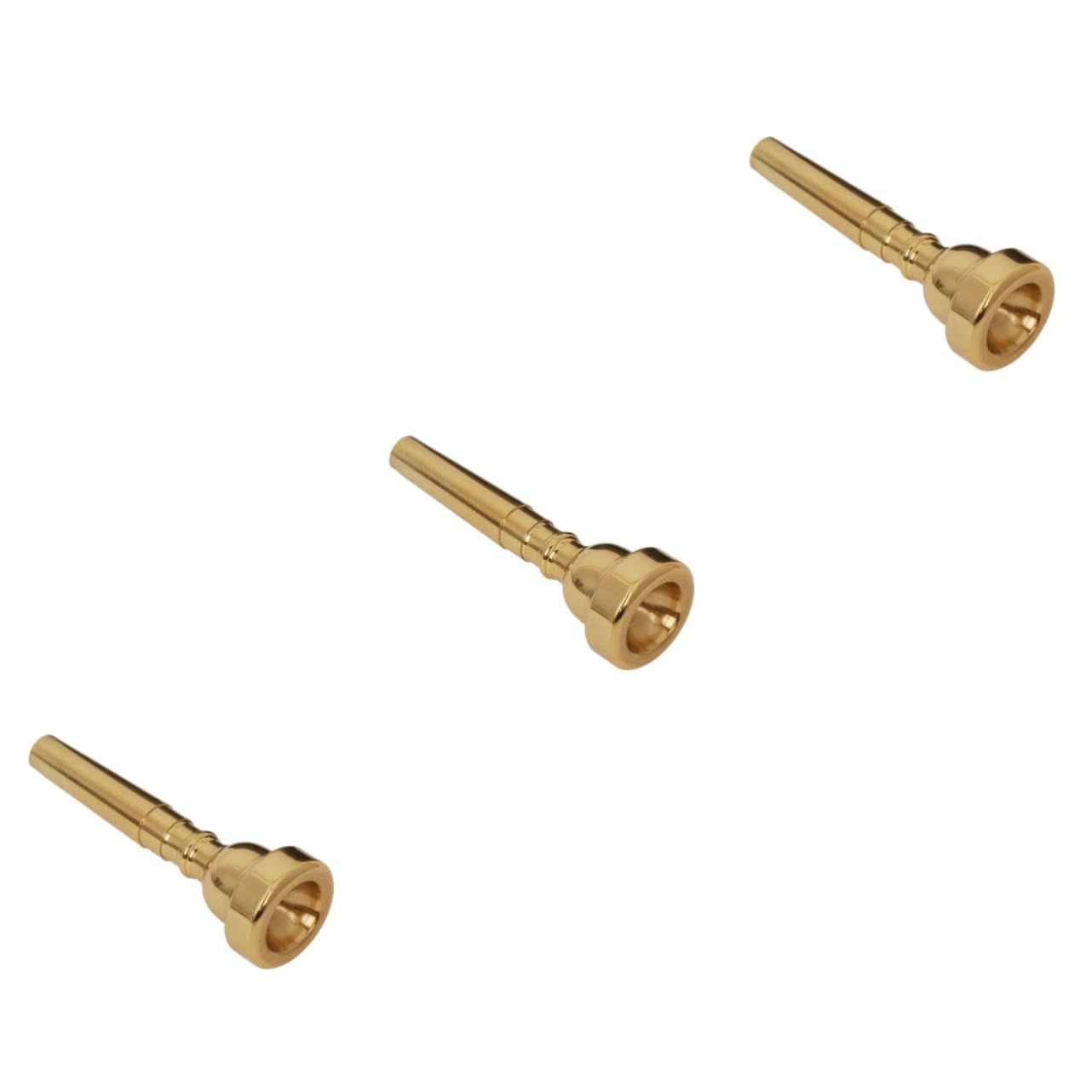 VICASKY 3pcs Gold Plated Trumpet Mouthpiece for Trumpet Replacement Parts Accessories and