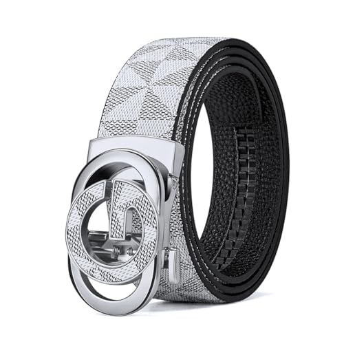 VANNANBA Mens Ratchet Belt Fashion Casual Leather Designer Belts with Automatic Buckle(28