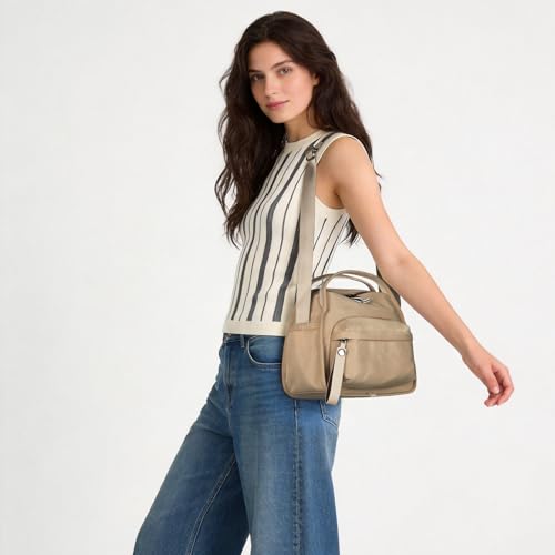 CEUTNIZ Elegant Solid Color Shoulder Bag for Women Casual Nylon Front Pocket Handbag Casual Trendy Textured Commuter Bag - image 2