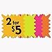 COSCOSTAMP 90244 Die Cut Paper Signs, 5 1/4 x 5 1/4, Square, Assorted Colors, Pack of 48 Each
