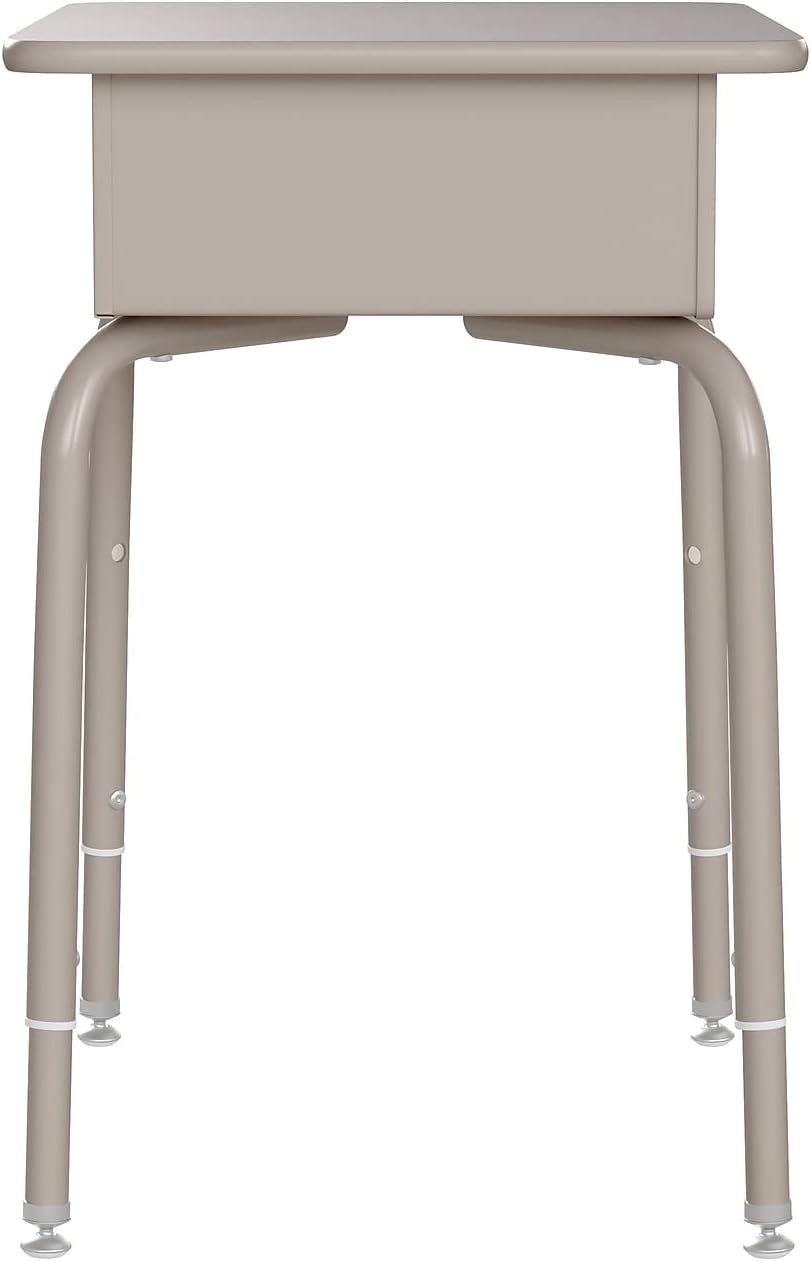 Flash Furniture Billie Student Desk - Gray Granite Open Front School Desk - Silver Metal Frame - 24"W x 18"D Adjustable Height, Durable for School or Remote Learning