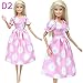 XKMY Vestidos para muñeca hecha a mano, vestido de muñeca de boda, vestido de princesa fiesta de noche, vestido largo, falda de novia para Barbie muñeca accesorios DIY (color: NO.D2)