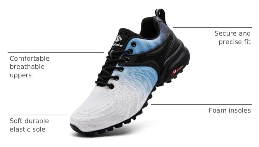 Image of Men's Trail Running Shoes Lightweight Breathable Walking Hiking Sneakers Outdoor Athletic Tennis Cross Training Shoes