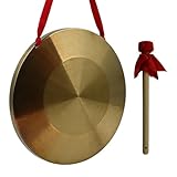 Voyoo Hand Gong Becken 32 cm Messing Kupfer Gong Kapelle Oper Schlaginstrument mit rundem Spielhammer
