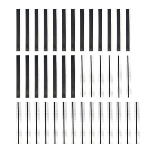 Total 40pcs,20 for each type, 40 Pin Single Row Male and Female Pin Header Connector Kit Pin Strip