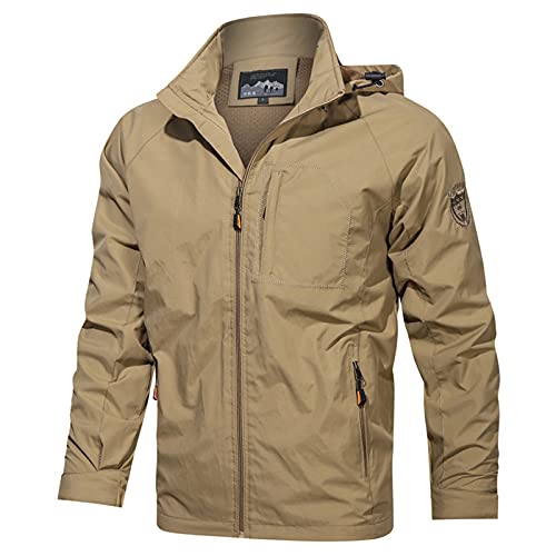 Men's Lightweight Waterproof Jacket Packable Windbreaker Running Jacket Coat Stand Collar Windbreaker Bomber Jacket