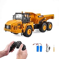 VEVOR RC Dump Truck Toy, 11-Channel 1:16 Scale, Remote Control Dump Truck RC Construction Vehicle Toy with Metal Cabin & Light, 2 Rechargeable Batteries for Toddlers Kids Boys and Girls Age 8+