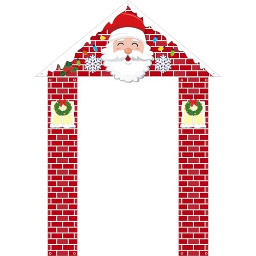 HunnmingRe 3 Pcs Christmas Gingerbread Door Banner 71 Inch Santa Claus