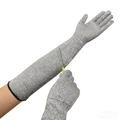 LSYZHX Guard Gloves Gardening Level 5 Cut Resistant Gloves With Long Arm Sleeves Long Gardening Gloves for Work Kitchen Heavy Duty (50cm)