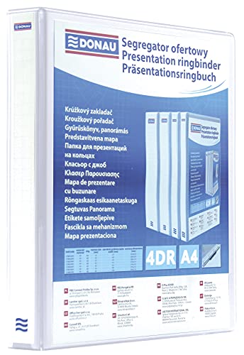 Segregator Ofertowy DONAU PP A4/4RD/20 Biały/Archiwizacja Dokumentów/Typ-A4/4RD/20 / Rodzaj-Ofertowy/Kieszenie-2 Wewnętrzne, 2 Zewnetrzne, 1 Grzbietowa/Materiał-Tektura/pp
