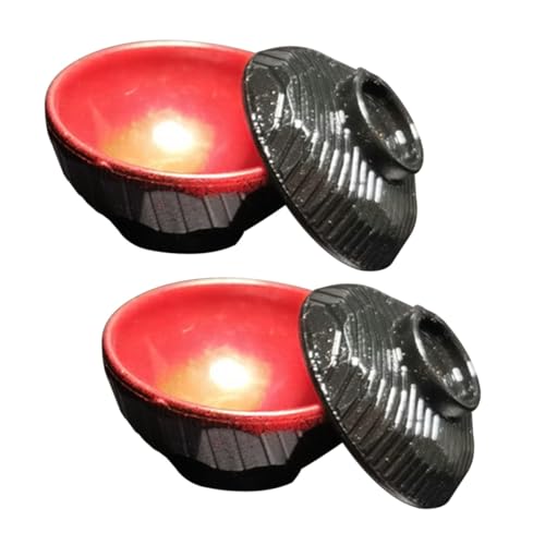 Alipis 2 Set mini ciotola ciotole di riso giapponesi piatti in miniatura stoviglie ciotola giapponese in miniatura ciotola di riso giapponese in miniatura con coperchio zuppiera Modello