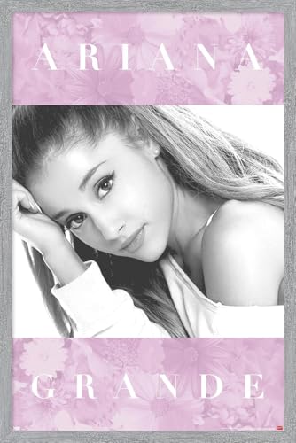 Trends International Ariana Grande - Floral Wall Poster, 34L x 22.4W, Gray Framed Version