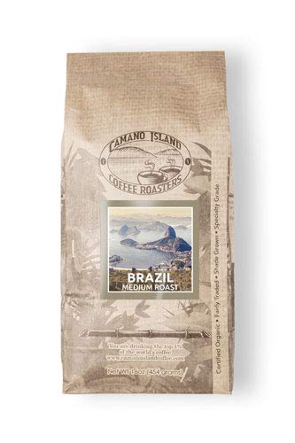 Camano Island Coffee Roasters Organic Brazil Medium Roast Coffee Fresh Premium USDA Certified Organic, Shade Grown, Fair Trade, and Ethical