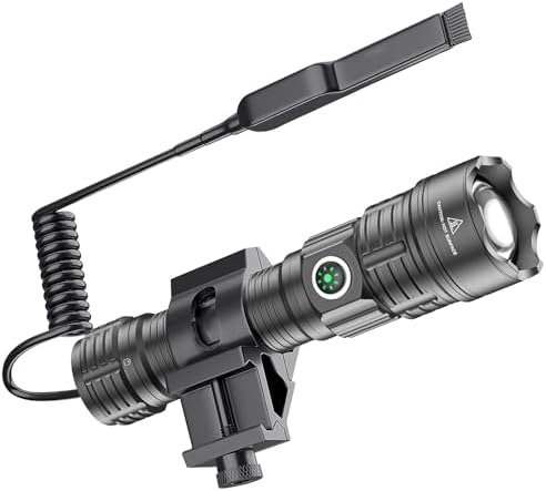 Tactical Flashlight Type-C USB Rechargeable 6000 lumens Zoomable LED Waterproof flashlights with Pressure Switch Picatinny Rial Light
