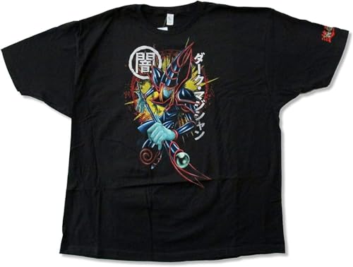 Dark Magician Distressed Black T Shirt New Manga Card Black