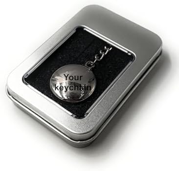 Onwomania che middeleeuwse sleutelhanger metaal geluksbrenger in aluminium geschenkdoos, ideaal om cadeau te geven, zilver, Eén maat