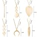 YQZIYOU 6 PCS Long Necklaces for Women - Fashion Pendant Necklace Jewelry, Golden Bar Feather Circle Leaf Lock Tassel Y Necklace Jewelry Set