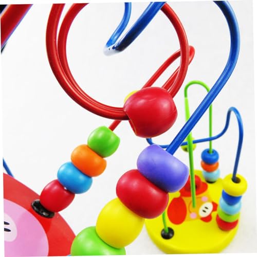 Toyvian 2 Peças conjunto de madeira contas de madeira em torno desenhos animados em torno de contas