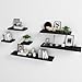 WELLAND 36 inch Black Mission Floating Shelves for Wall, Bathroom Wall Mount Shelves, Wood Modern Display Shelves, Book Shelves,for Bedroom,Living Room and Kitchen