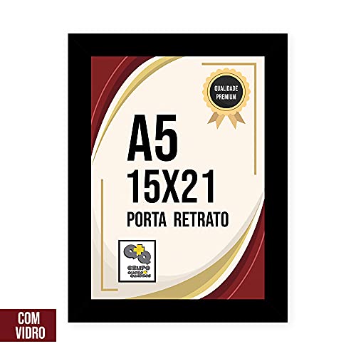 Kit 4 Porta Retrato 15x21 Moldura Laminada Fosca c/Vidro Comum