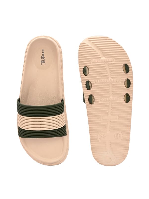 Image of SLIPOVER Flip Flop Slippers for Men (Twin Shade) Stylish|Comfortable|Soft|Lightweight|Anti-Skid|Lab tested|Casual|EVA Slippers|Chappal|Slides