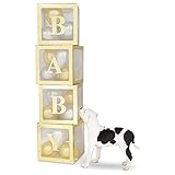 SUNSHINETEK - Cajas de 4 Piezas para Baby Shower, Transparen