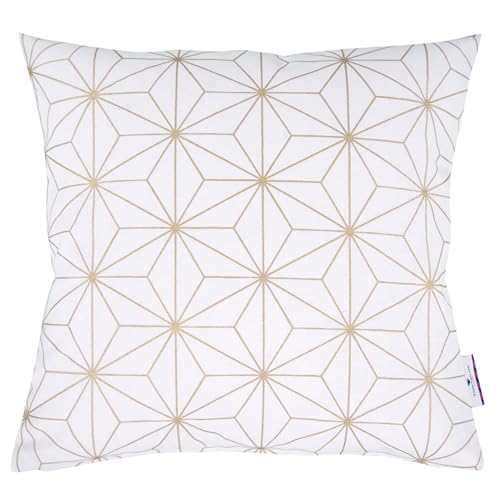 TOM TAILOR Weihnachtskissen weiß – Kissenbezug Weihnachten – Gold...
