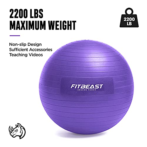 FitBeast-Extra-Thick-Exercise-Ball-65-75CM-Anti-Burst-Yoga-Ball-with-22CM-Mini-Pilates-Ball-Fitness-Gym-Ball-for-Balance-Stability-Pilates-Pregnancy-and-Labour