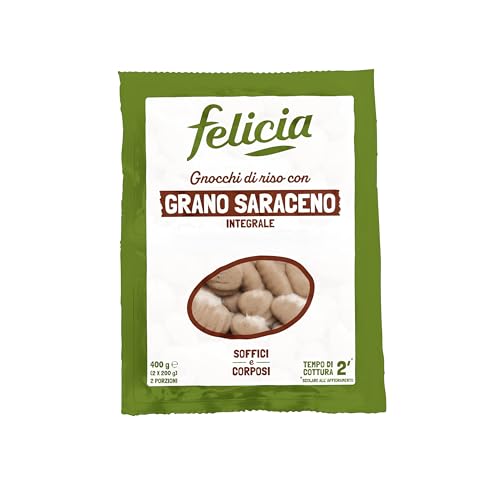 Felicia, Gnocchi di Riso con Grano Saraceno Integrale, Senza Glutine, Gusto Rustico, Confezione da 2x200g