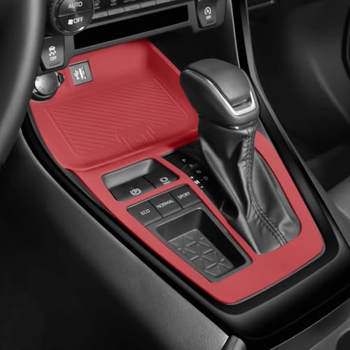 Temmis Center Console Silicone Wrap Kit for Toyota RAV4 / RAV-4 2019-2025, Full-Wrap Center Consel Electrostatic adsorption Cover for Toyota RAV4 / RAV-4-Red