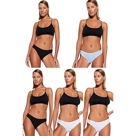 Trendyol Women's Colourful 5 Pack Knit Bras Cover